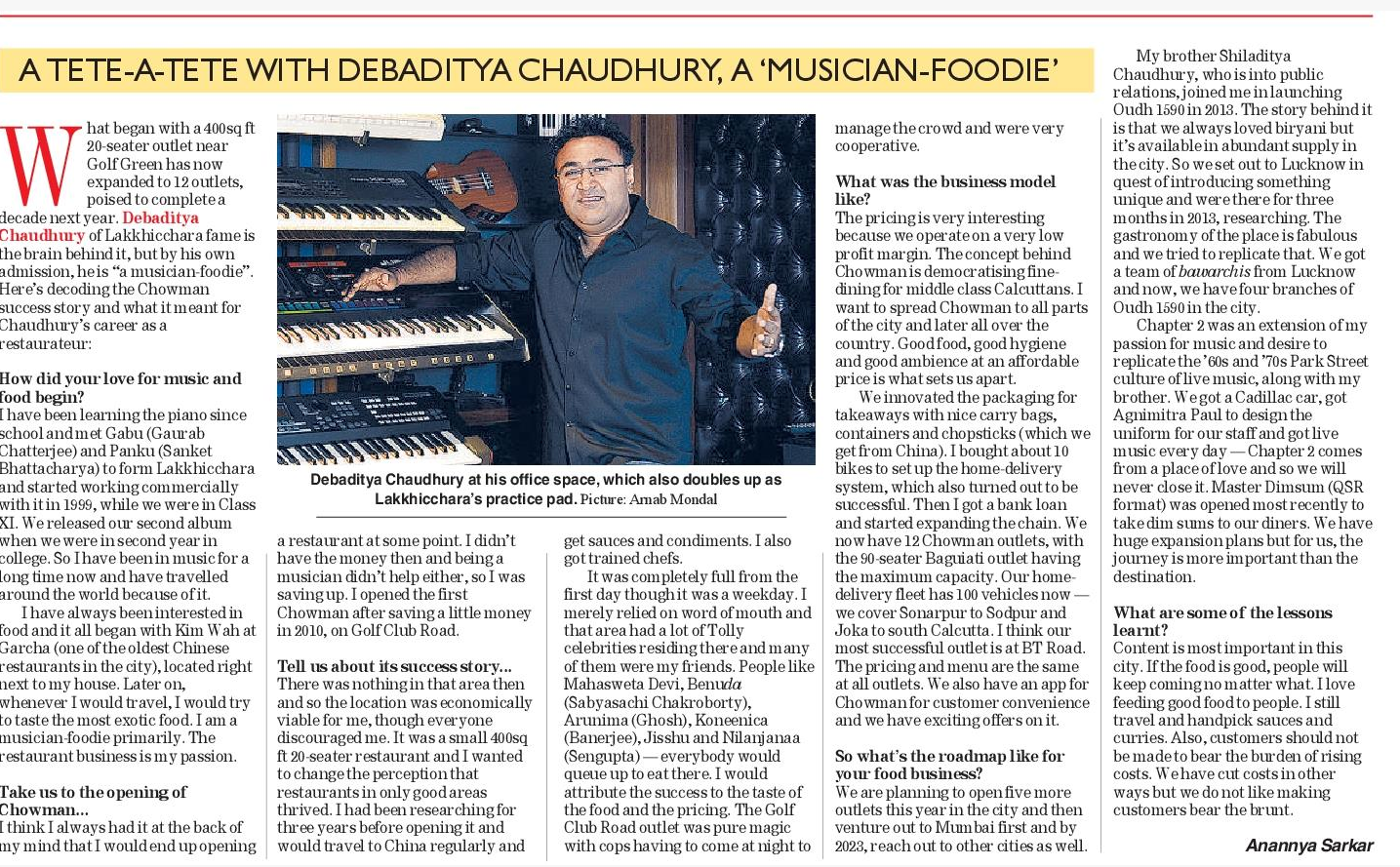 Debaditya Chaudhury: Success Story of Chowman