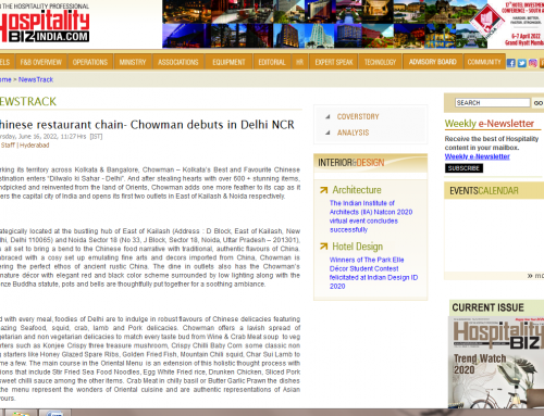 Chowman restaurant chain now in Delhi
